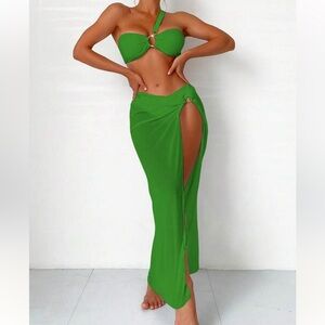 Green Bikini with Cover-Up Skirt (never worn)